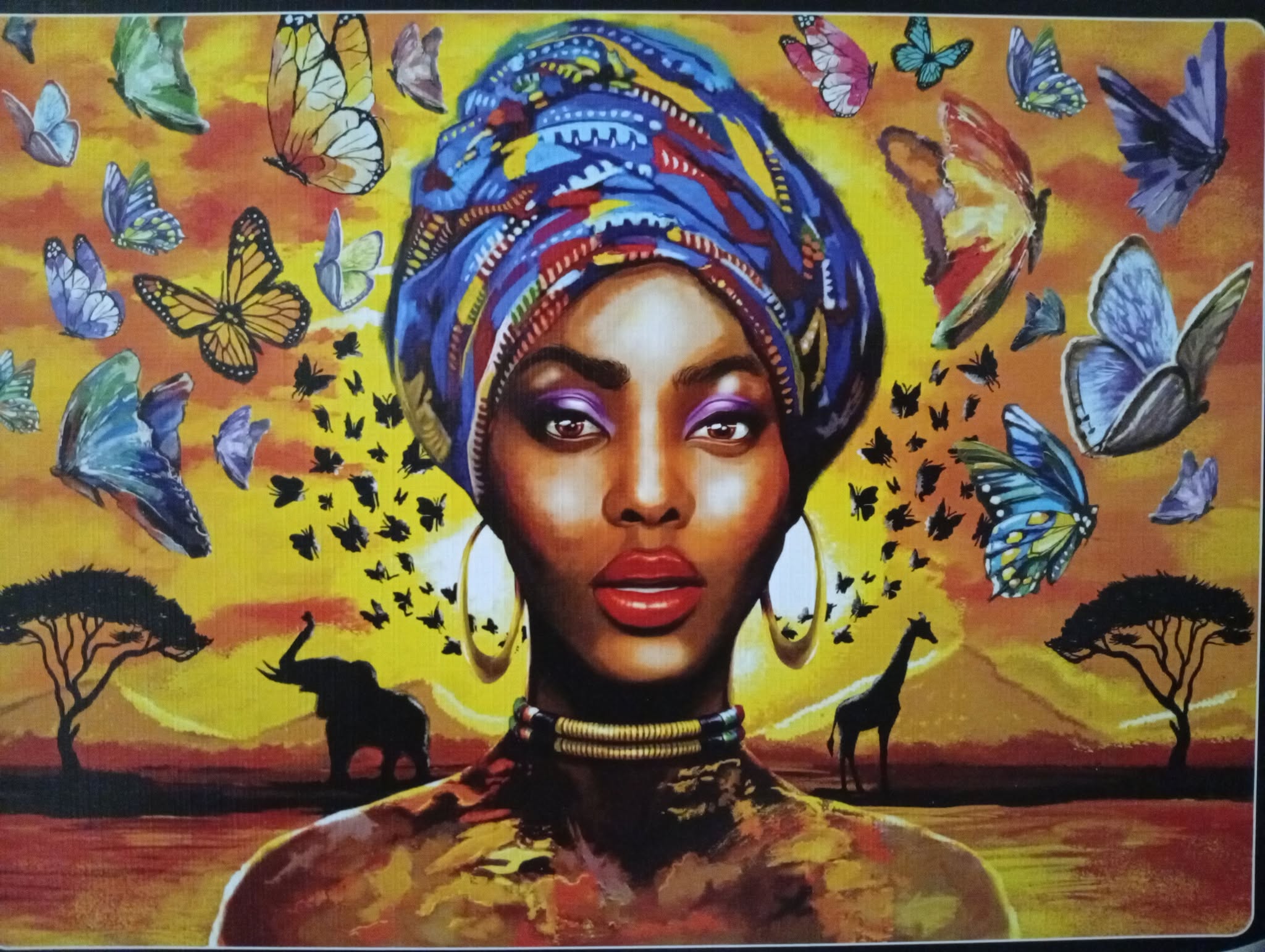 Afrikai nő – gyémántfestmény