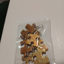 Arany puzzle fülbevaló